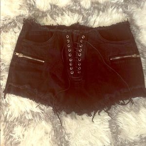 Corset lace up shorts
